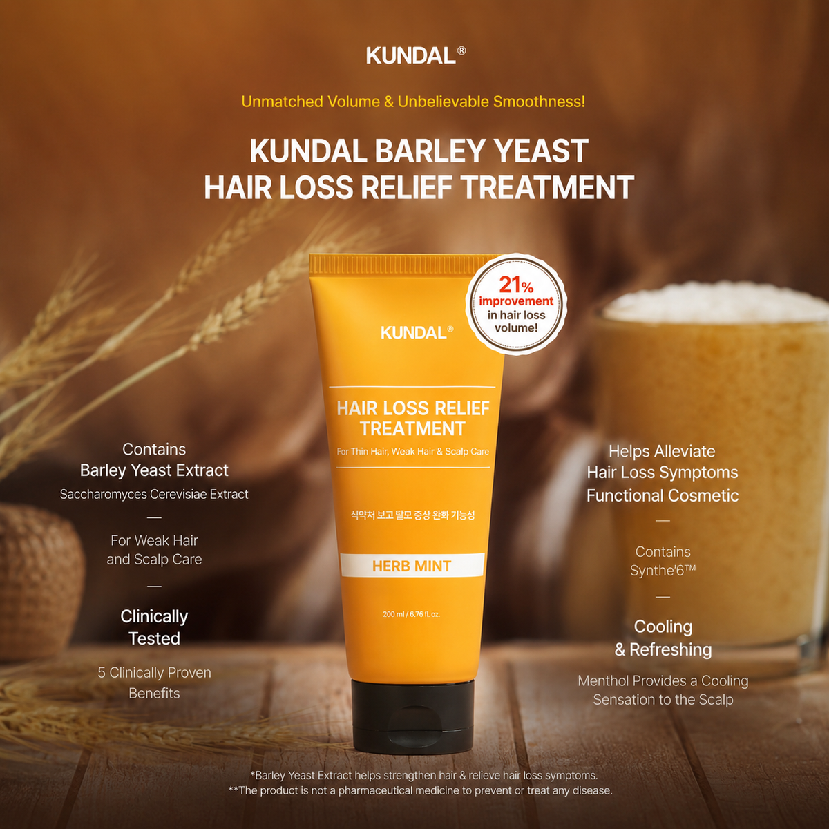 Barley Yeast Hair Loss Relief Scalp and Hair Treatment (200ml)