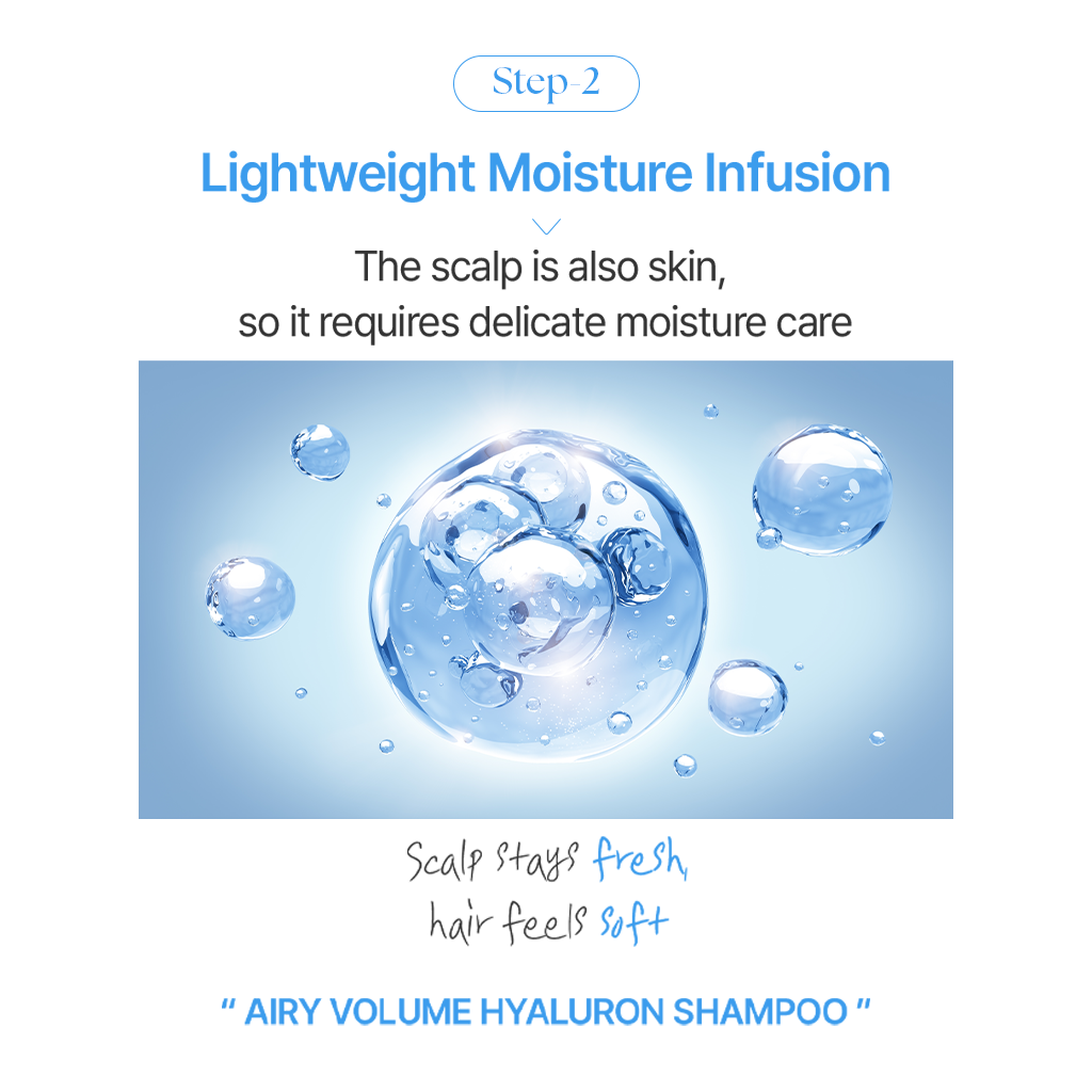 Airy Volume Hyaluron Shampoo (300ml or 500ml)